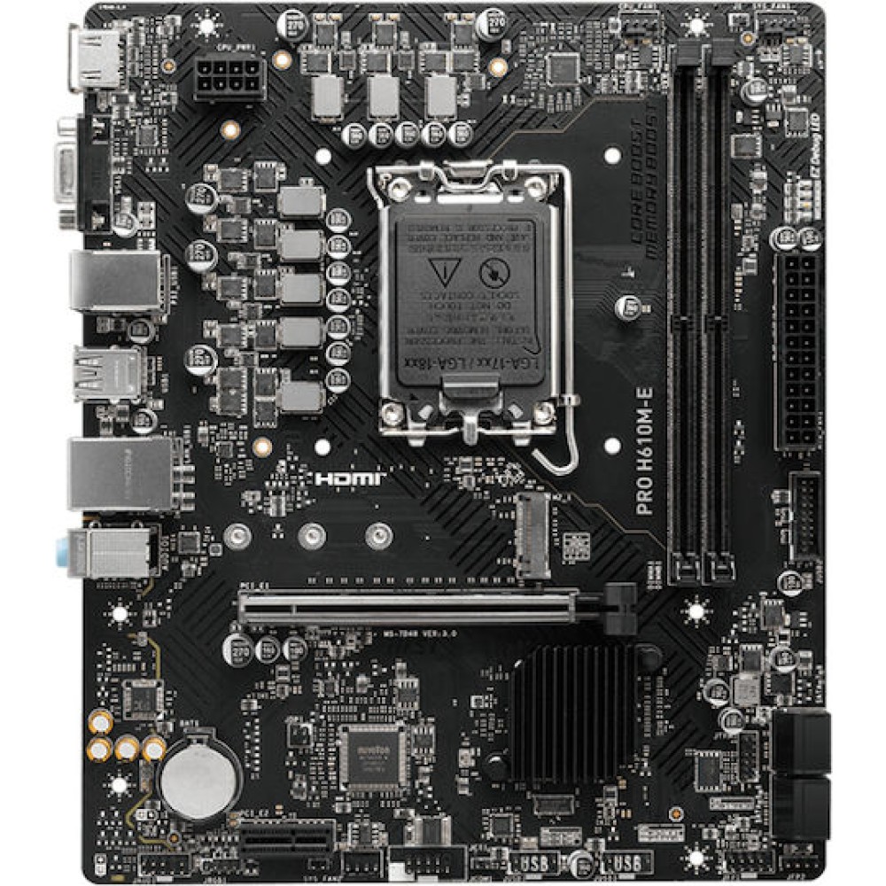 MSI PRO H610M-E Motherboard Micro ATX με Intel 1700 Socket 7D48-019R