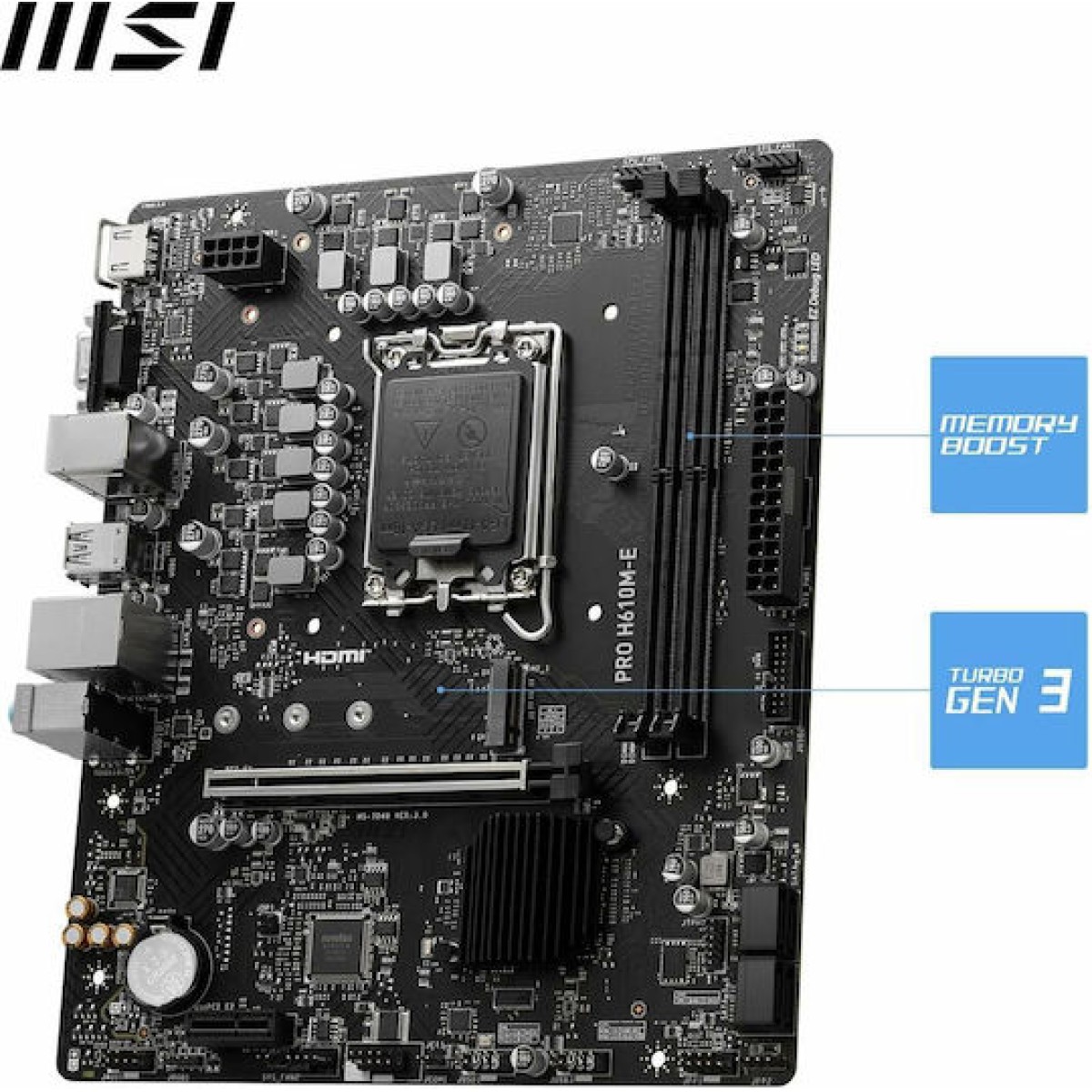 MSI PRO H610M-E Motherboard Micro ATX με Intel 1700 Socket 7D48-019R