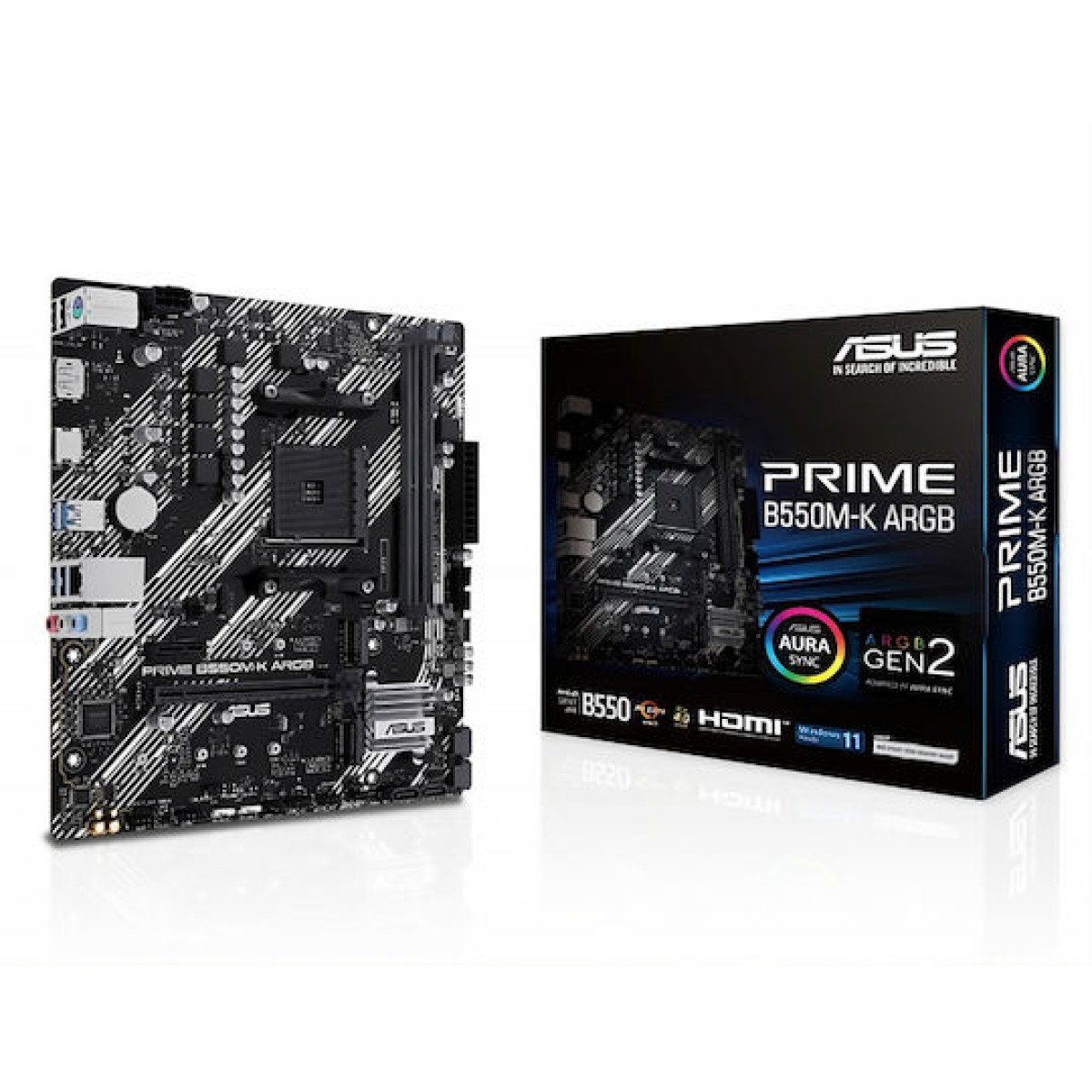 Asus Prime B550M-K ARGB Motherboard Micro ATX με AMD AM4 Socket