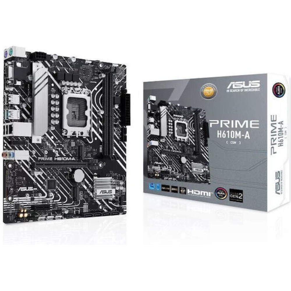 Asus Prime H610M-A-CSM Motherboard Micro ATX με Intel 1700 Socket 90MB1G20-M0EAYC