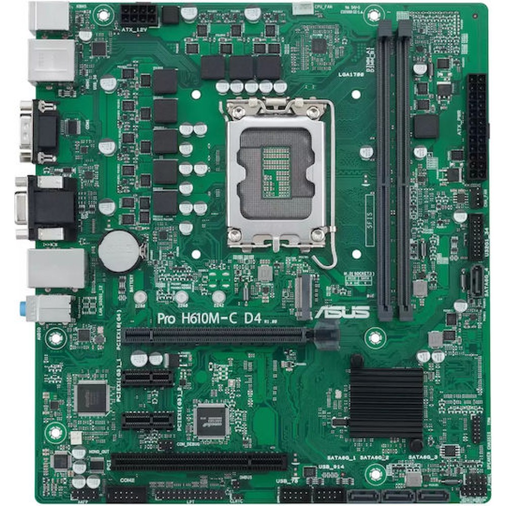 Asus Pro H610M-C D4-CSM Motherboard Micro ATX με Intel 1700 Socket 90MB1A30-M0EAYC
