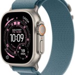 Apple Watch Ultra 3 Titanium 49mm Αδιάβροχο με eSIM και Παλμογράφο (Natural Titanium Case with Light Blue Alpine Loop - Medium)