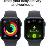 Apple Watch SE 3 Aluminium 40mm Αδιάβροχο με Παλμογράφο (Midnight Aluminium Case with Midnight Sport Band - S/M)