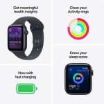 Apple Watch SE 3 Aluminium 44mm Αδιάβροχο με Παλμογράφο (Midnight Aluminium Case with Midnight Sport Band - M/L)