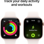 Apple Watch Series 11 Aluminium 42mm Αδιάβροχο με Παλμογράφο (Rose Gold Aluminium Case with Light Blush Sport Band - S/M)