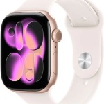 Apple Watch Series 11 Cellular Aluminium 42mm Αδιάβροχο με eSIM και Παλμογράφο (Rose Gold Aluminium Case with Light Blush Sport Band - S/M)