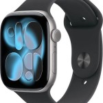 Apple Watch Series 11 Cellular Aluminium 46mm Αδιάβροχο με eSIM και Παλμογράφο (Space Grey Aluminium Case with Black Sport Band - M/L) - Προπαραγγελία