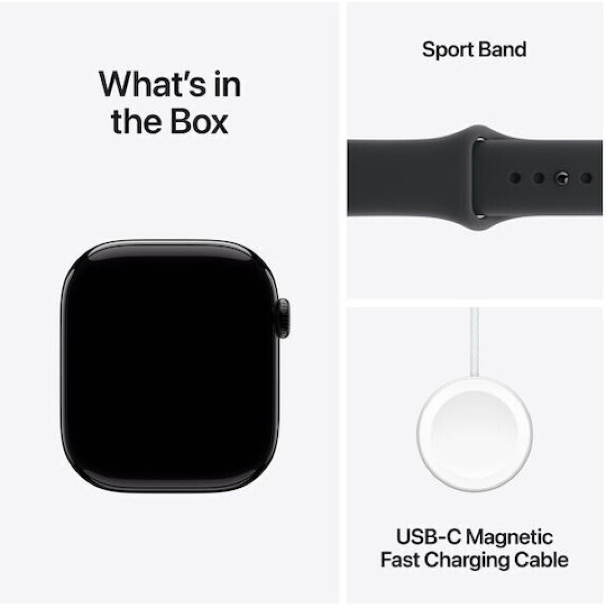 Apple Watch Series 11 Cellular Aluminium 46mm Αδιάβροχο με eSIM και Παλμογράφο (Jet Black Aluminium Case with Black Sport Band - M/L)