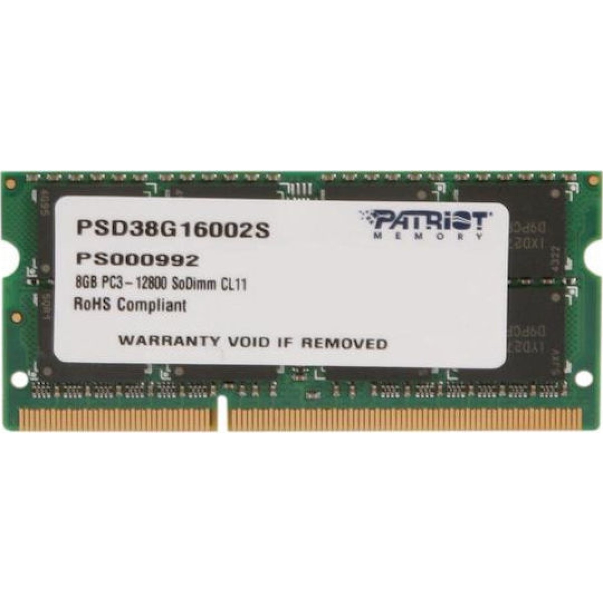 Patriot DDR3 με Module 1x8GB και Ταχύτητα 1600 για Laptop