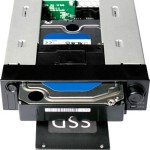 Icy Dock DuoSwap 2.5 inch-3.5 inch Hot-Swap SATA/SAS HDD/SSD Trayless Mobile Rack Backplane Cage for External 5.25Inch Drive Bay Μαύρο