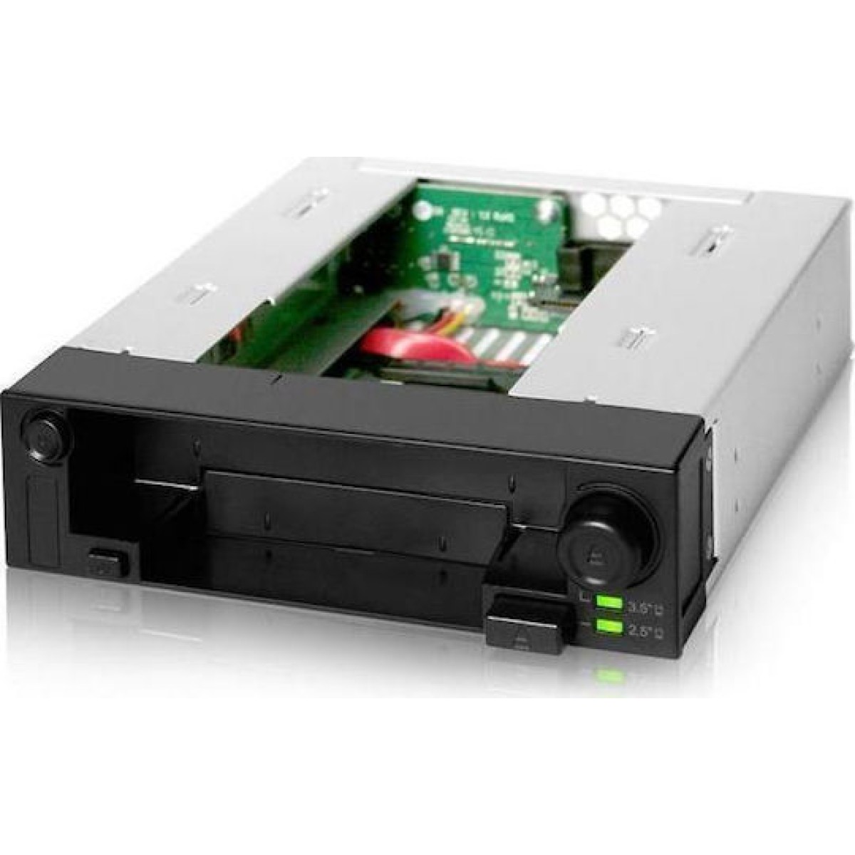 Icy Dock DuoSwap 2.5 inch-3.5 inch Hot-Swap SATA/SAS HDD/SSD Trayless Mobile Rack Backplane Cage for External 5.25Inch Drive Bay Μαύρο
