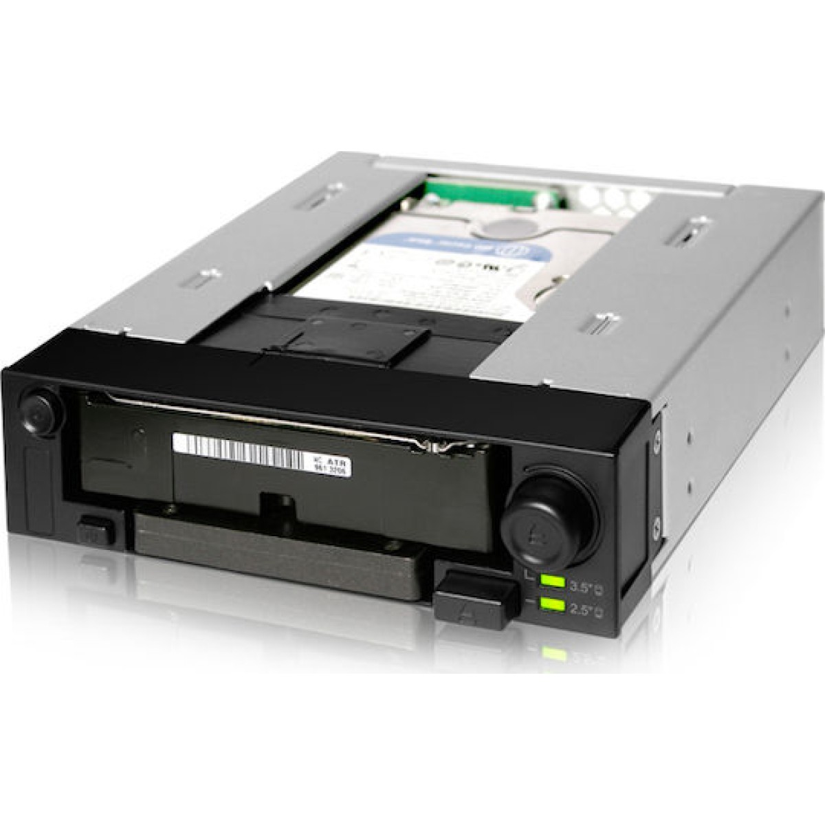 Icy Dock DuoSwap 2.5 inch-3.5 inch Hot-Swap SATA/SAS HDD/SSD Trayless Mobile Rack Backplane Cage for External 5.25Inch Drive Bay Μαύρο