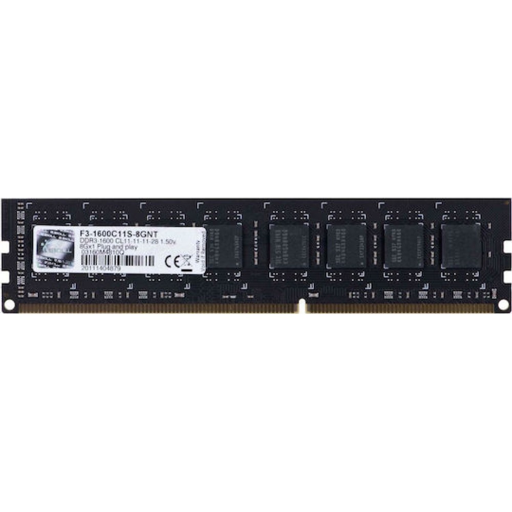 G.Skill Value DDR3 με Module 1x8GB και Ταχύτητα 1600 για Desktop