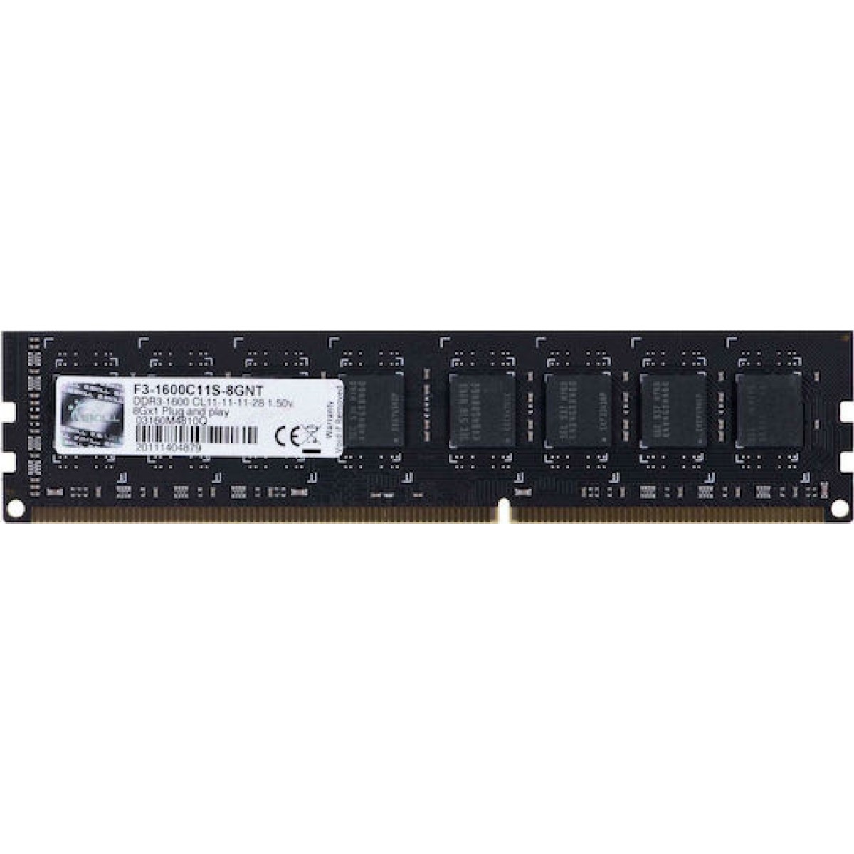 G.Skill Value DDR3 με Module 1x8GB και Ταχύτητα 1600 για Desktop