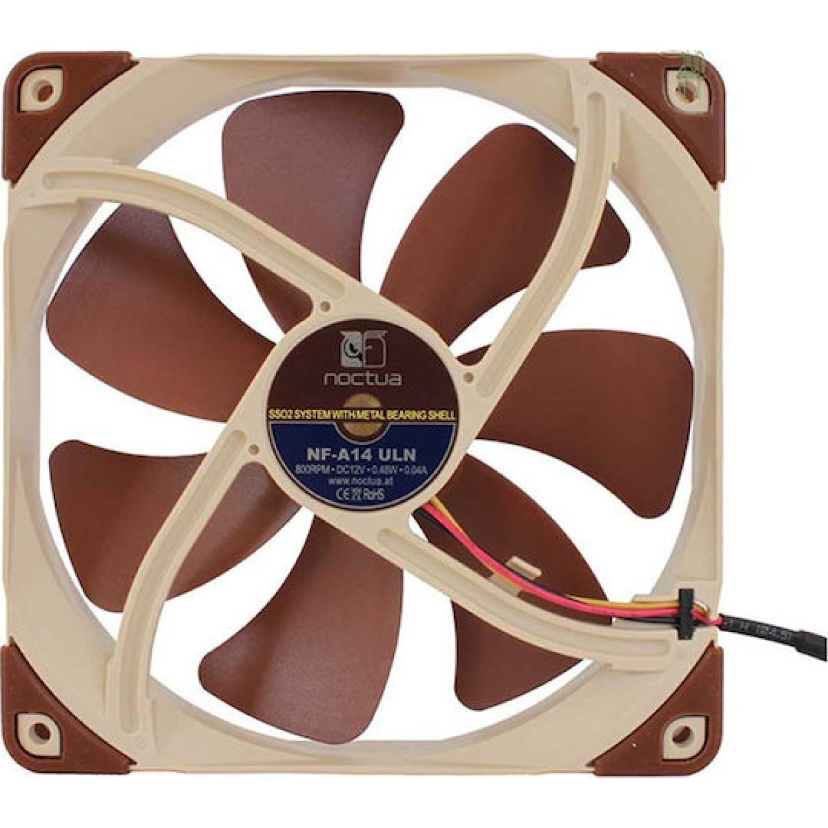 Noctua NF-A14 ULN Case Fan 140mm με Σύνδεση 4-Pin Molex / 3-Pin Καφέ