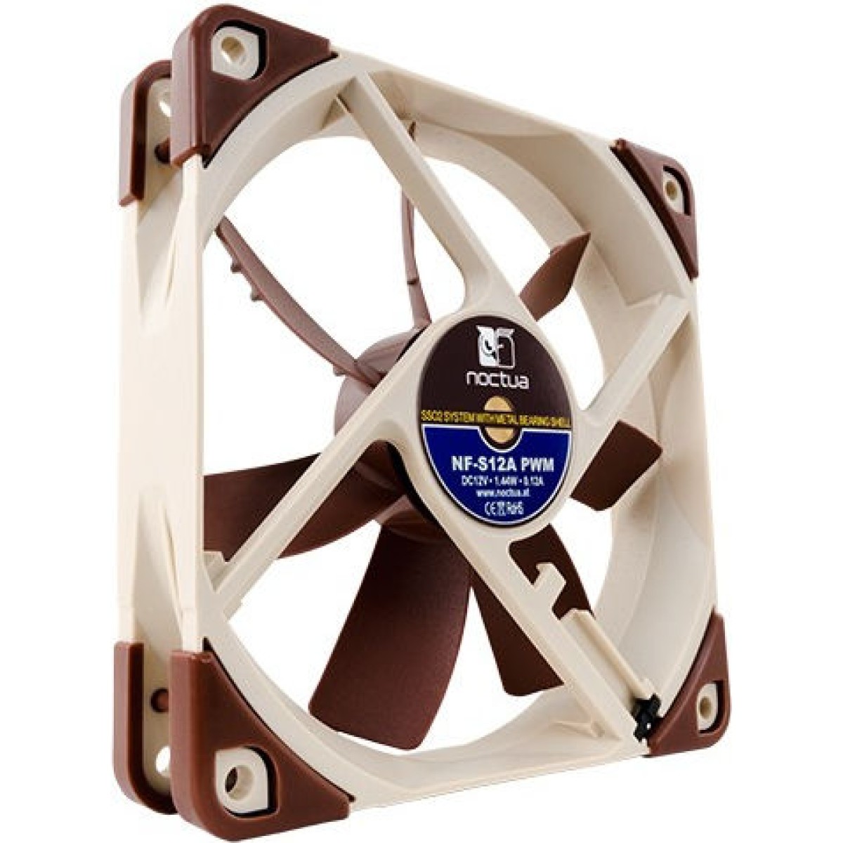 Noctua NF-S12A Case Fan 120mm με Σύνδεση 4-Pin PWM Καφέ