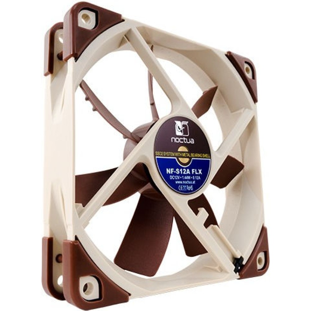 Noctua NF-S12A FLX Case Fan 120mm με Σύνδεση 4-Pin Molex / 3-Pin Καφέ