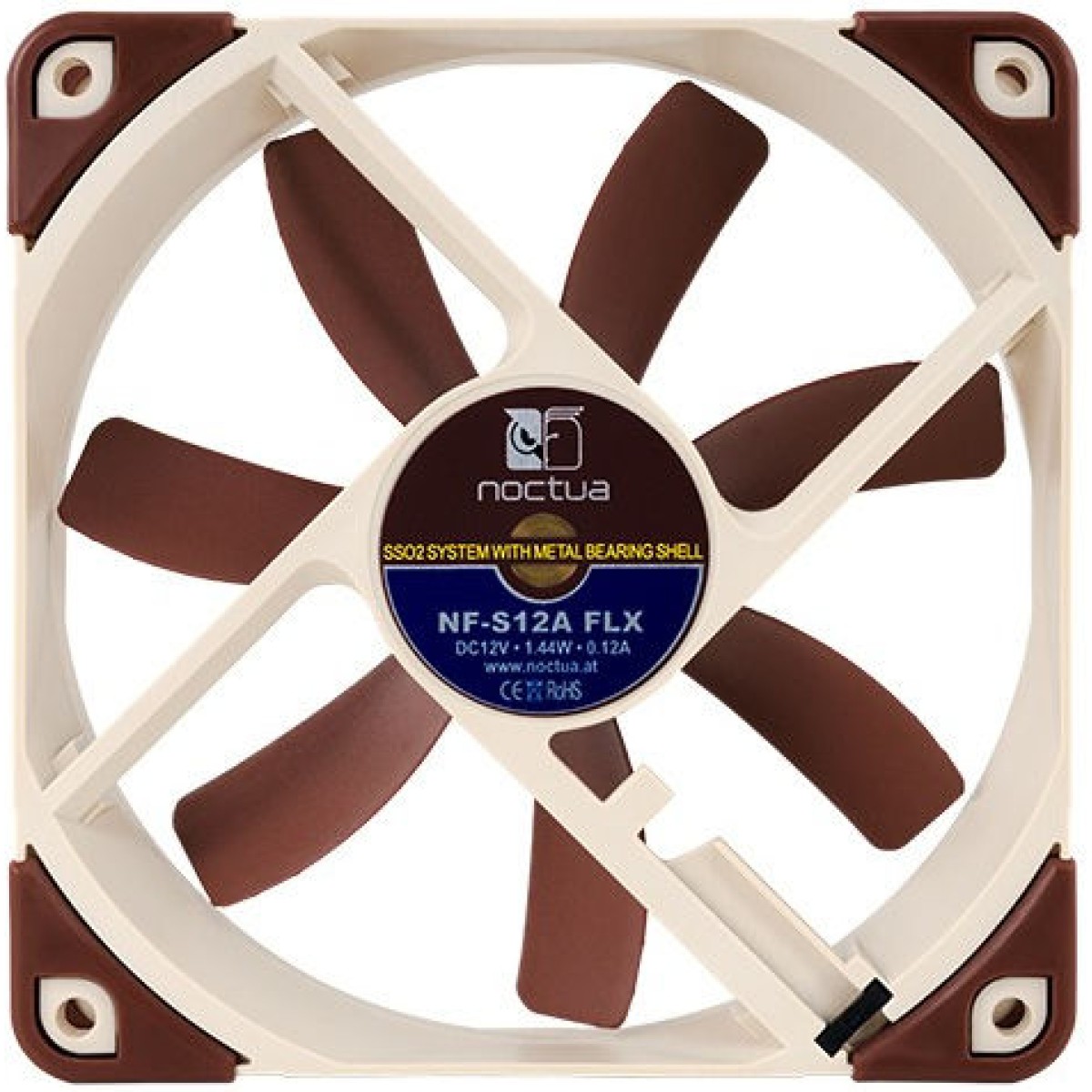 Noctua NF-S12A FLX Case Fan 120mm με Σύνδεση 4-Pin Molex / 3-Pin Καφέ