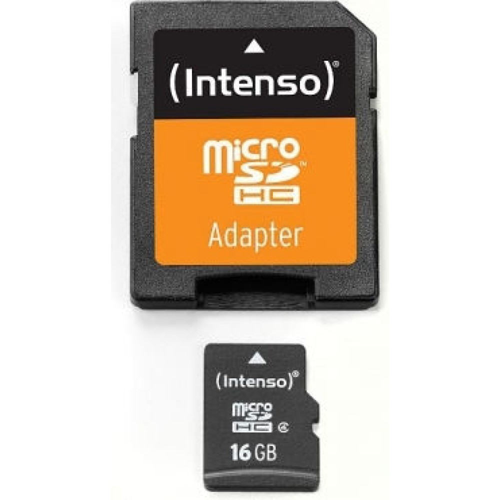 Intenso microSDHC 16GB Class 4 Default Speed με αντάπτορα