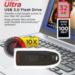 Sandisk Ultra 32GB USB 3.0 Stick Μαύρο