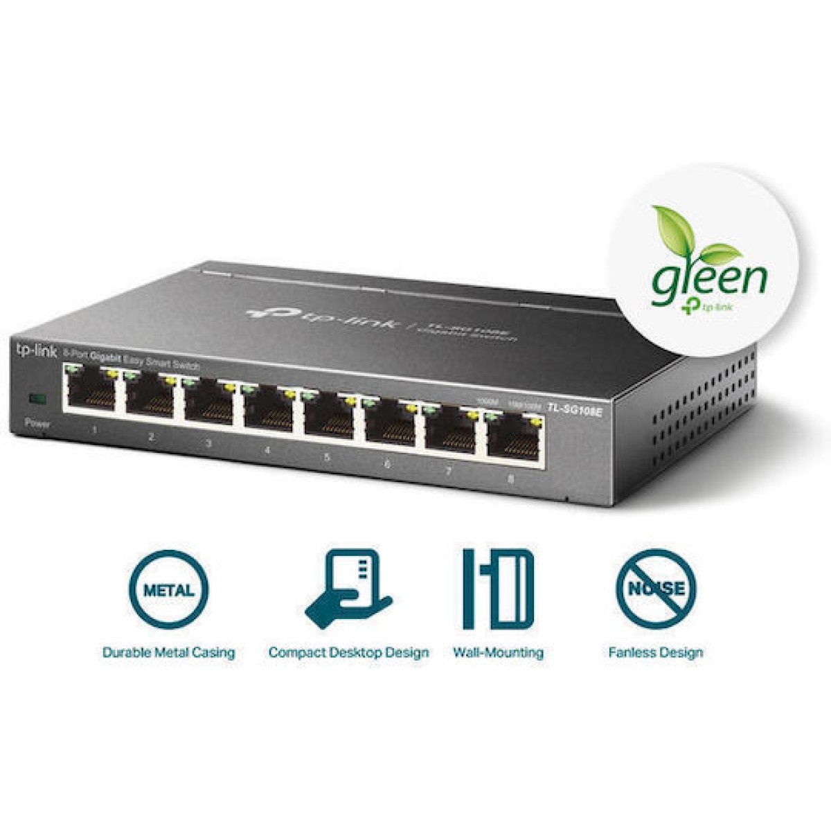 TP-LINK TL-SG108E v6 Unmanaged L2 Switch με 8 Θύρες Gigabit (1Gbps) Ethernet