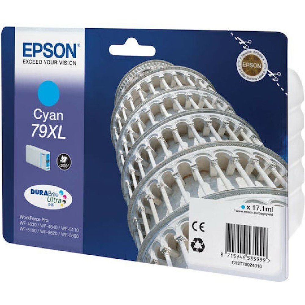 Epson 79XL Γνήσιο Μελάνι Εκτυπωτή InkJet Κυανό (C13T79024010)