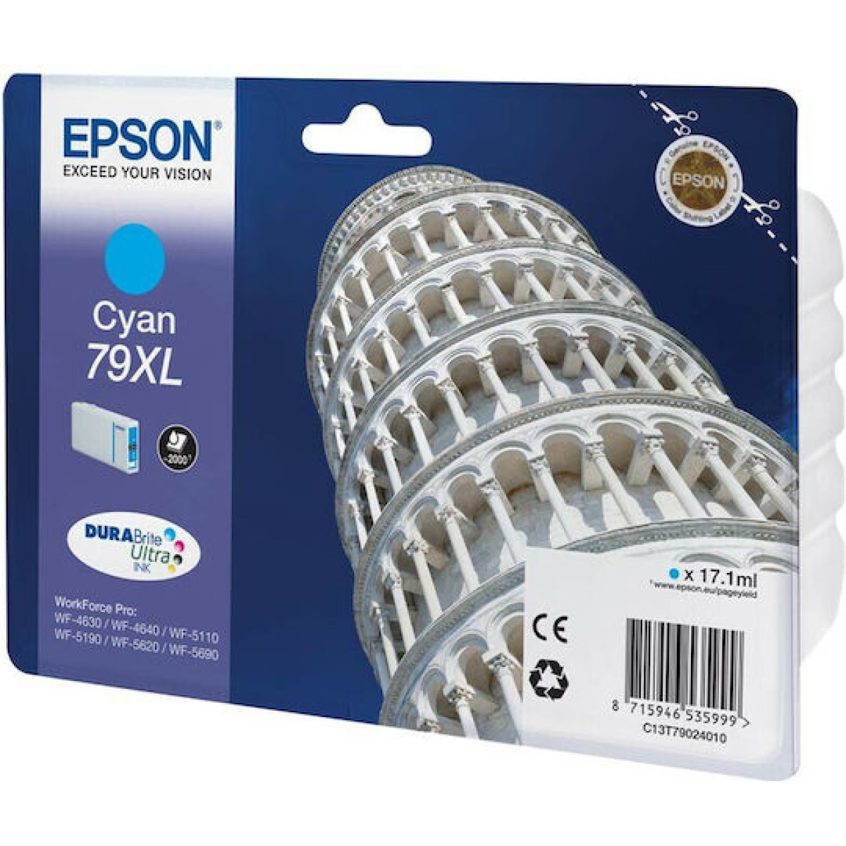 Epson 79XL Γνήσιο Μελάνι Εκτυπωτή InkJet Κυανό (C13T79024010)