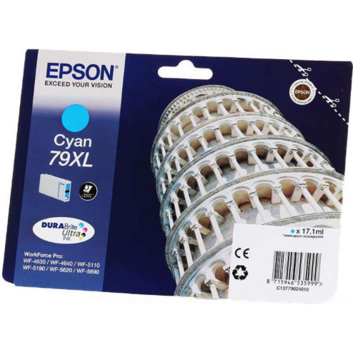 Epson 79XL Γνήσιο Μελάνι Εκτυπωτή InkJet Κυανό (C13T79024010)