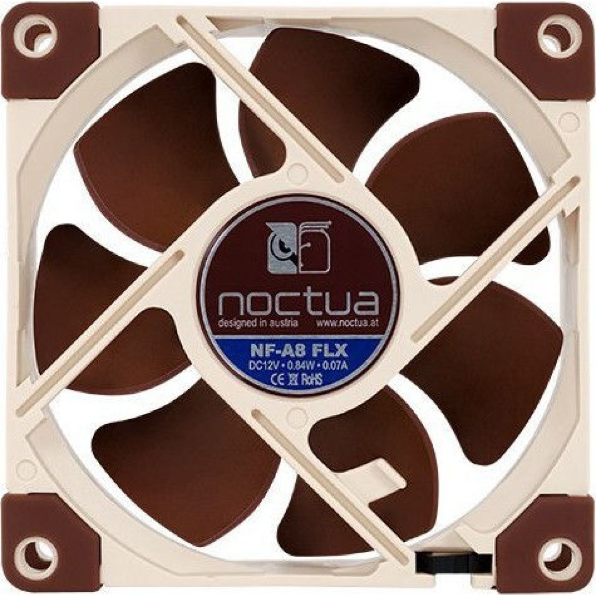 Noctua NF-A8 FLX Case Fan 80mm με Σύνδεση 3-Pin Καφέ