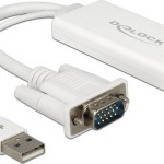 DeLock Μετατροπέας VGA male σε HDMI female Λευκό (62460)