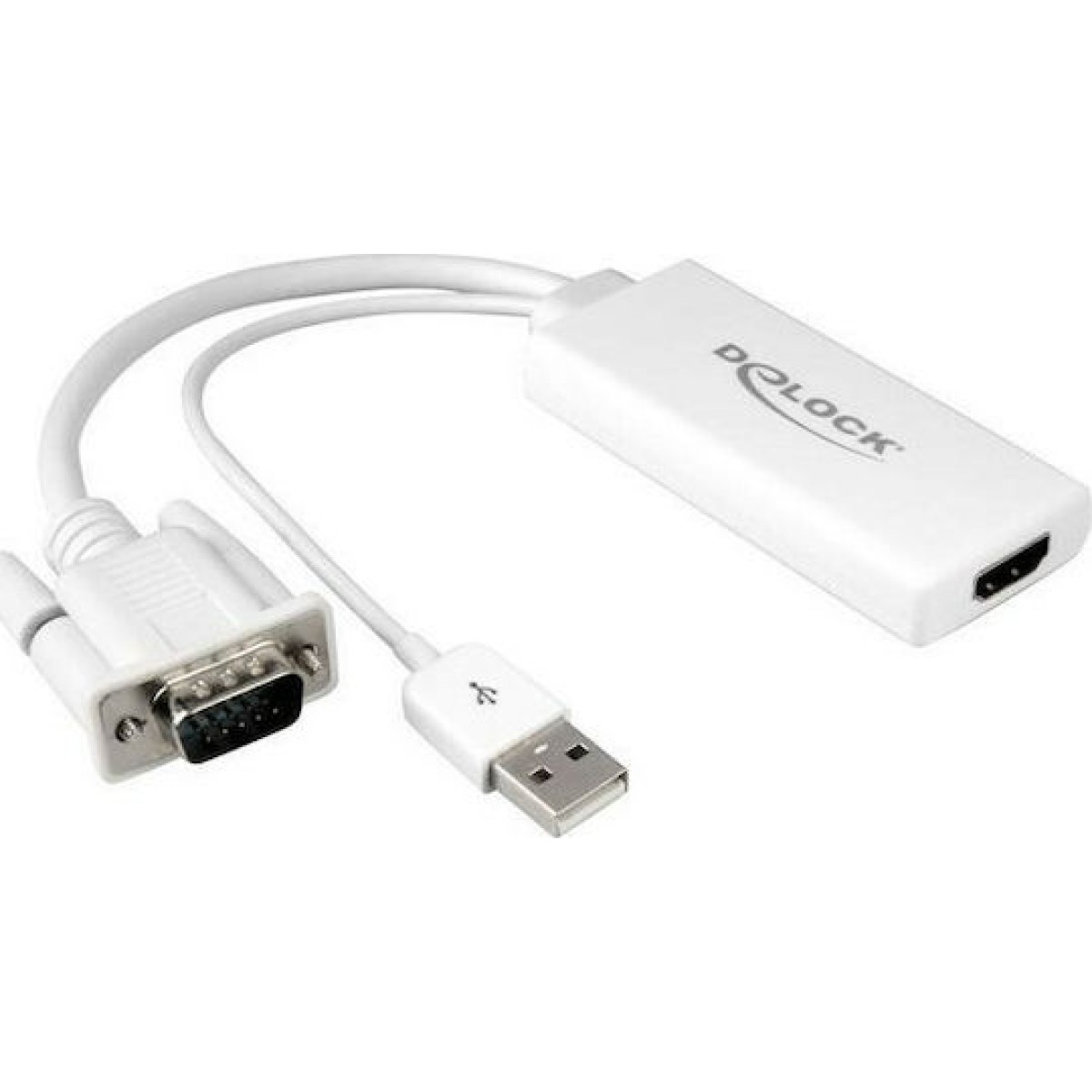 DeLock Μετατροπέας VGA male σε HDMI female Λευκό (62460)