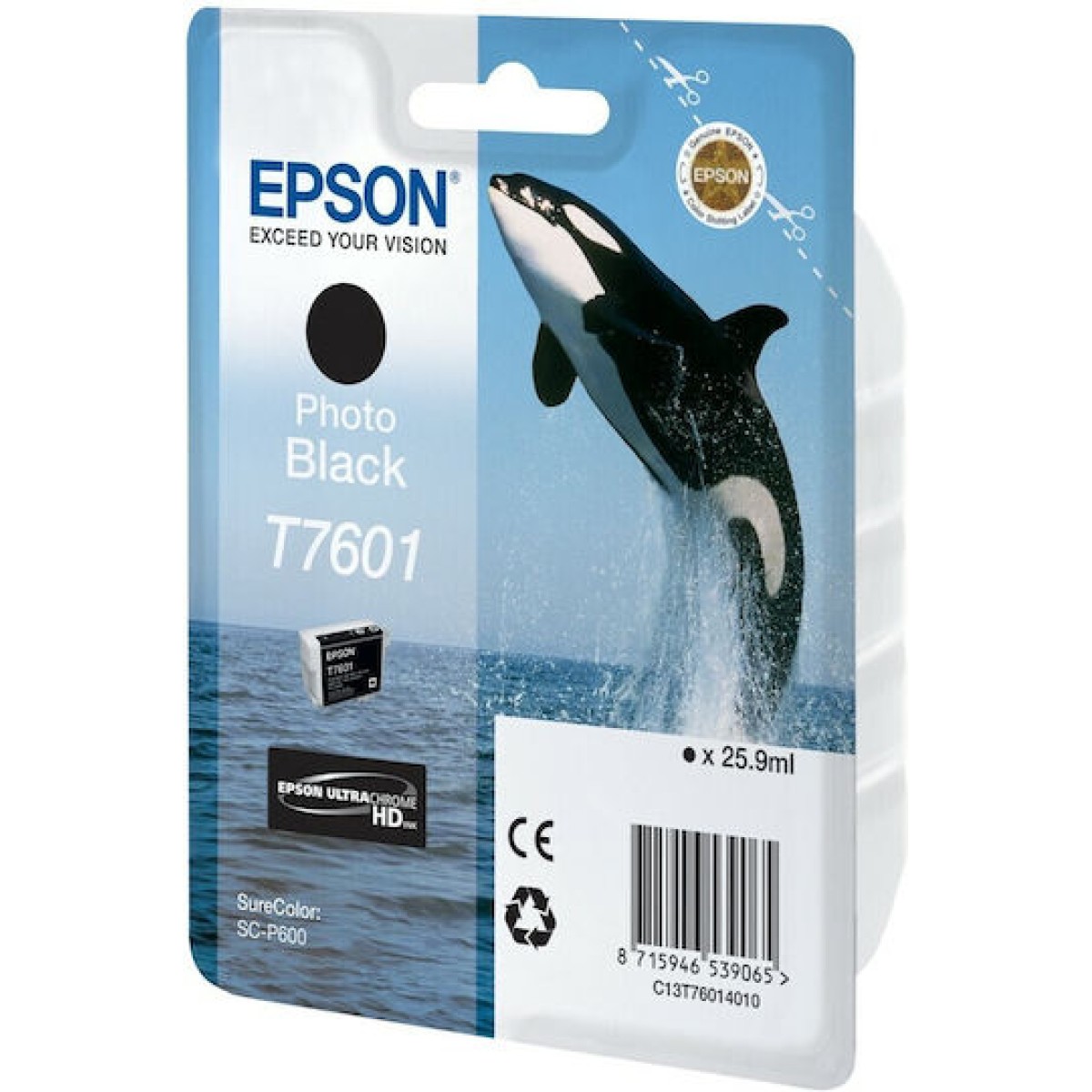 Epson T7601 Γνήσιο Μελάνι Εκτυπωτή InkJet Photo Μαύρο (C13T76014010)