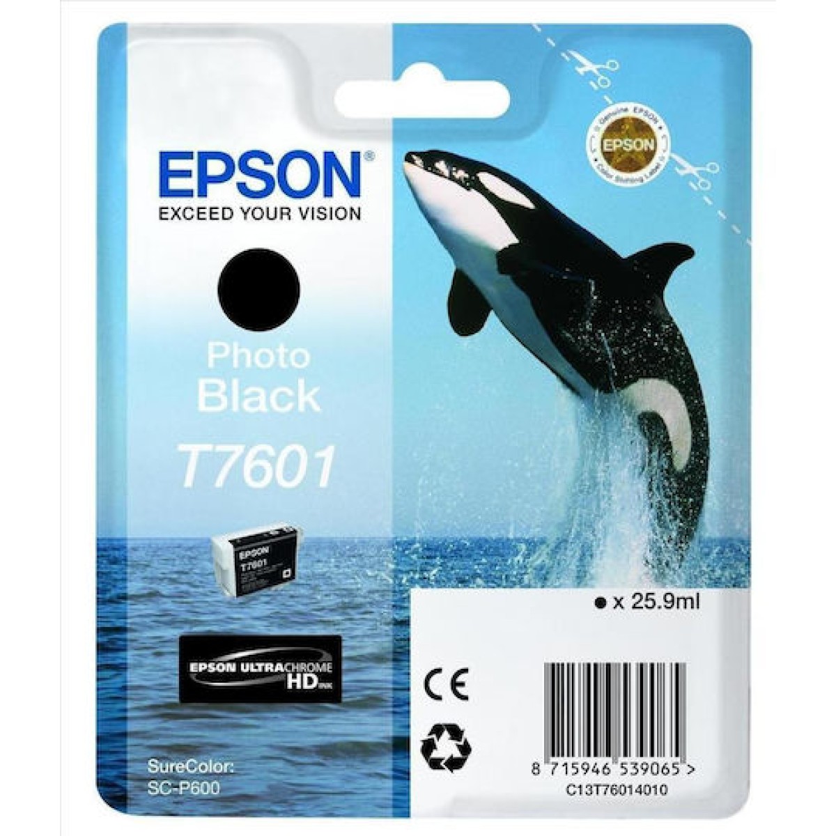 Epson T7601 Γνήσιο Μελάνι Εκτυπωτή InkJet Photo Μαύρο (C13T76014010)