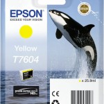 Epson T7604 Γνήσιο Μελάνι Εκτυπωτή InkJet Κίτρινο (C13T76044010)