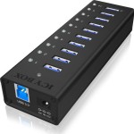 Icy Box USB 3.0 Hub 10 Θυρών με σύνδεση USB-A & Θύρα Φόρτισης και Εξωτερική Παροχή Ρεύματος