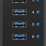 Icy Box USB 3.0 Hub 10 Θυρών με σύνδεση USB-A & Θύρα Φόρτισης και Εξωτερική Παροχή Ρεύματος