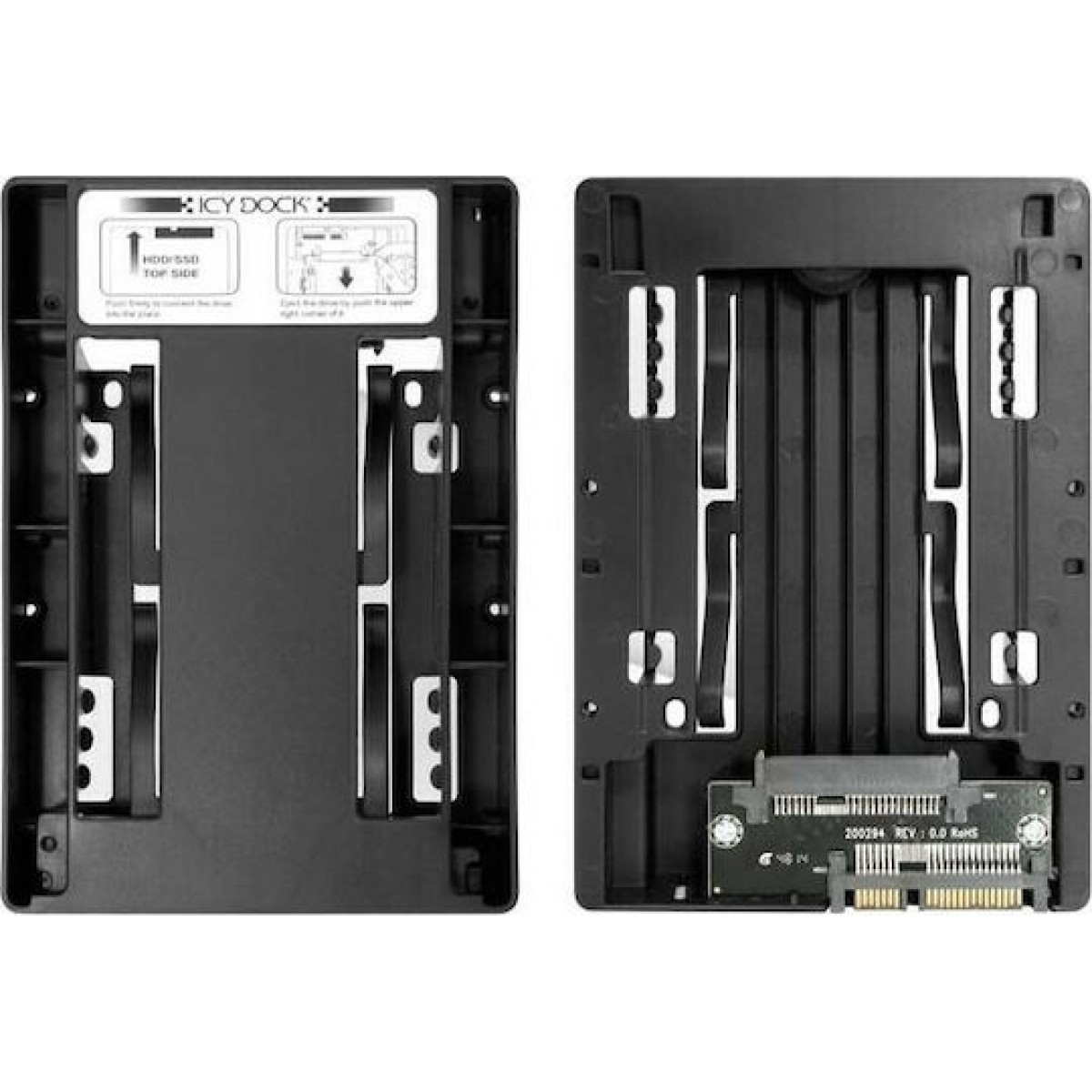 Icy Dock EZConvert Lite Light Weight Open Air 2.5 Inch to 3.5 Inch SAS/SATA HDD/SSD Converter/Mounting Kit for Internal 3.5 Inch Drive Bay Μαύρο (MB882SP-1S-3B)