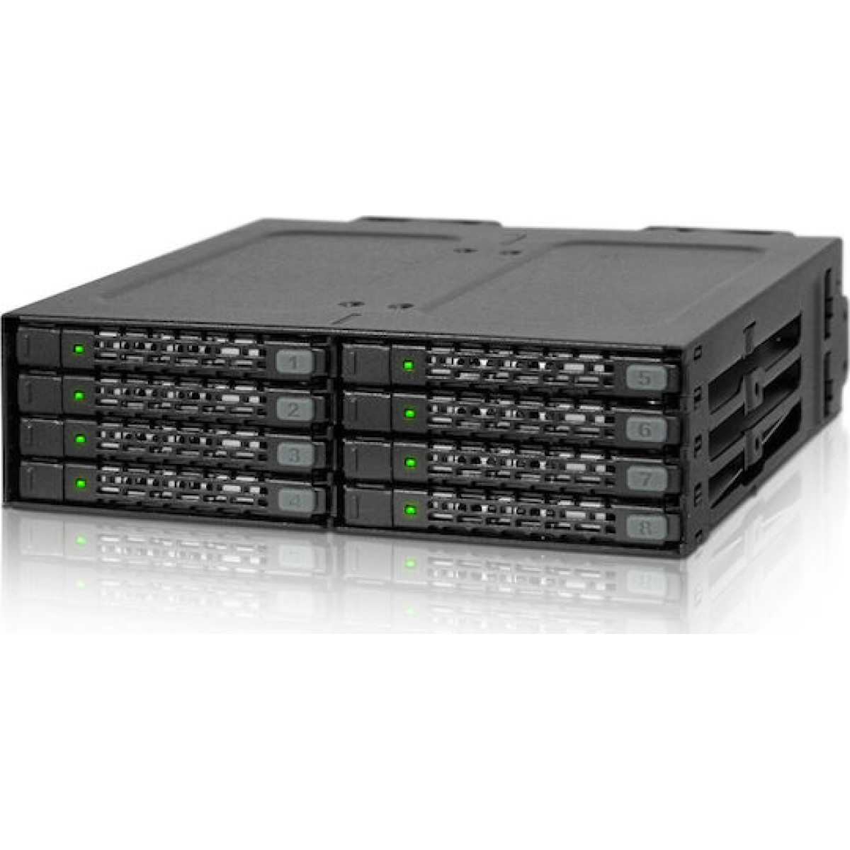 Icy Dock ToughArmor Rugged Full Metal 8-Bay 2.5 Inch SATA HDD/SSD (7mm) Backplane Cage for External 5.25 Inch Bay Μαύρο (MB998SP-B)