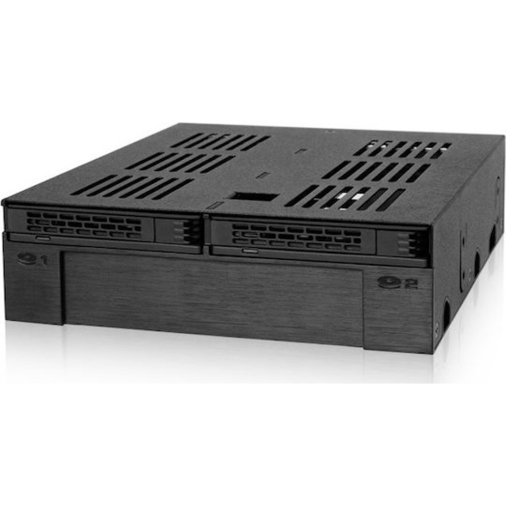 Icy Dock ExpressCage 2x2.5 Inch SAS/SATA HDD/SSD Mobile Rack And 3.5 Inch Slot for External 5.25 Inch Bay Μαύρο (MB322SP-B)