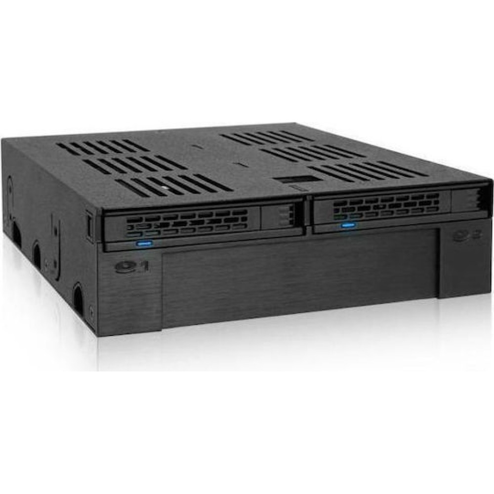 Icy Dock ExpressCage 2x2.5 Inch SAS/SATA HDD/SSD Mobile Rack And 3.5 Inch Slot for External 5.25 Inch Bay Μαύρο (MB322SP-B)