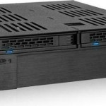 Icy Dock ExpressCage 2x2.5 Inch SAS/SATA HDD/SSD Mobile Rack And 3.5 Inch Slot for External 5.25 Inch Bay Μαύρο (MB322SP-B)