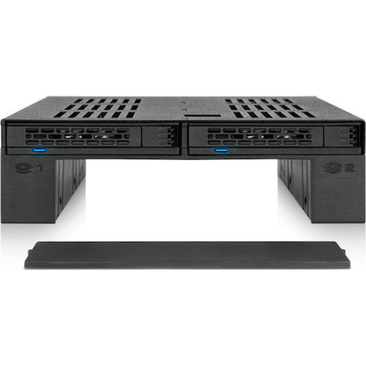 Icy Dock ExpressCage 2x2.5 Inch SAS/SATA HDD/SSD Mobile Rack And 3.5 Inch Slot for External 5.25 Inch Bay Μαύρο (MB322SP-B)