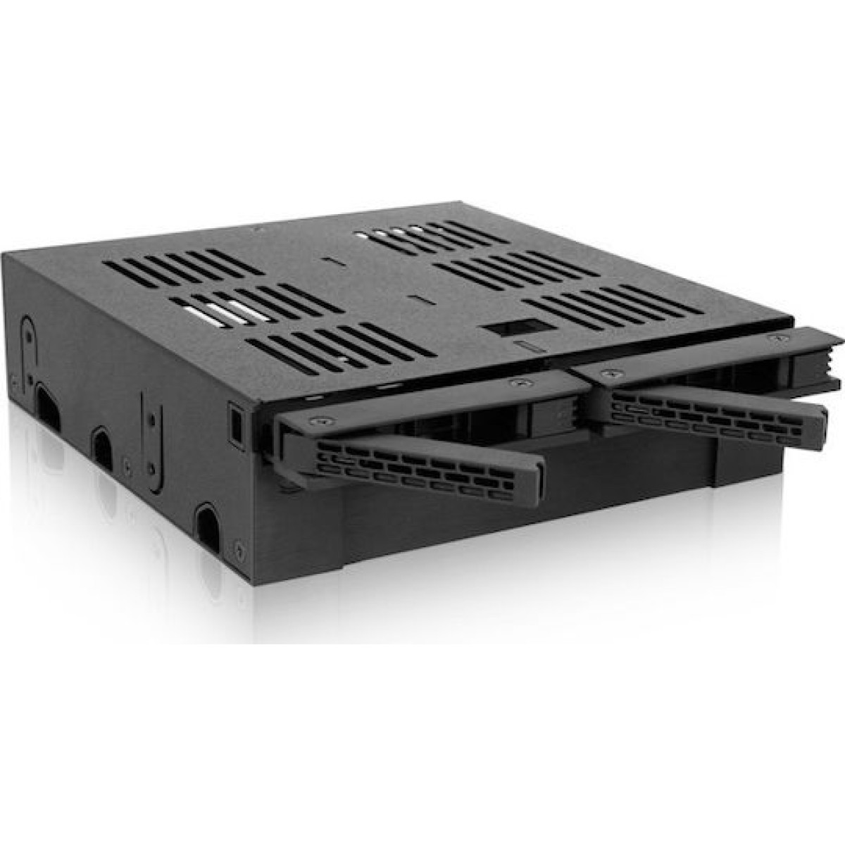 Icy Dock ExpressCage 2x2.5 Inch SAS/SATA HDD/SSD Mobile Rack And 3.5 Inch Slot for External 5.25 Inch Bay Μαύρο (MB322SP-B)