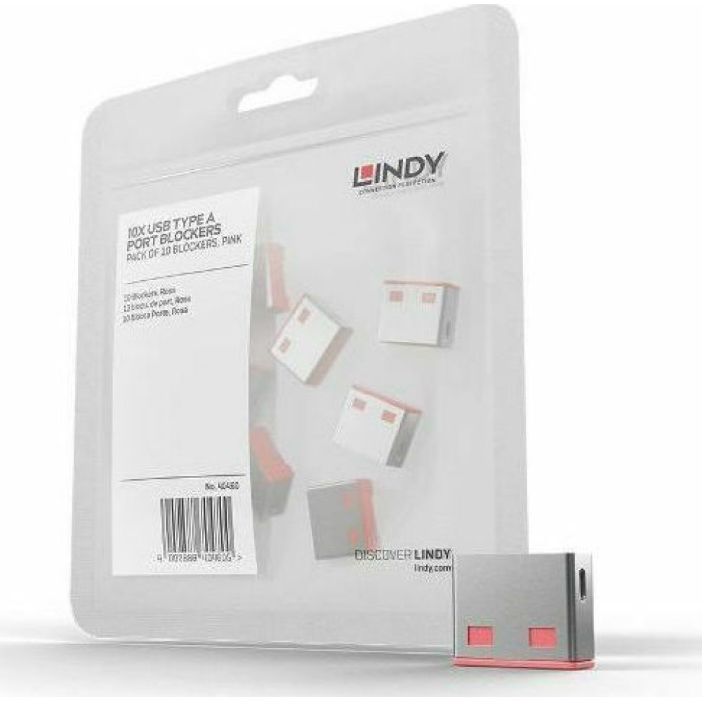 Lindy USB Port Blockers Ροζ 10τμχ (40460)