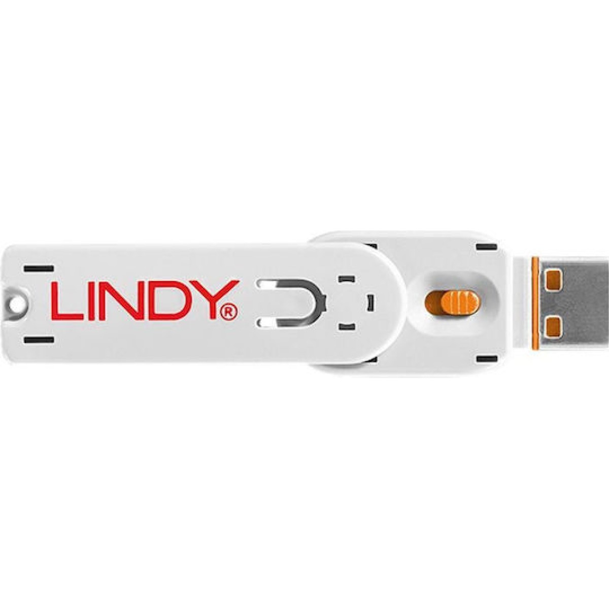 Lindy Port Blocker Usb (1 Key + 4 X Blocks) Orange (40453)