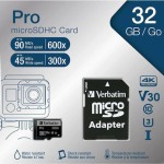 Verbatim Pro microSDHC 32GB Class 10 U3 UHS-I με αντάπτορα
