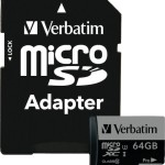 Verbatim Pro microSDXC 64GB Class 10 U3 UHS-I με αντάπτορα