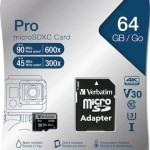 Verbatim Pro microSDXC 64GB Class 10 U3 UHS-I με αντάπτορα