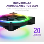 NZXT F120 RGB Duo Case Fan με Σύνδεση 4-Pin PWM