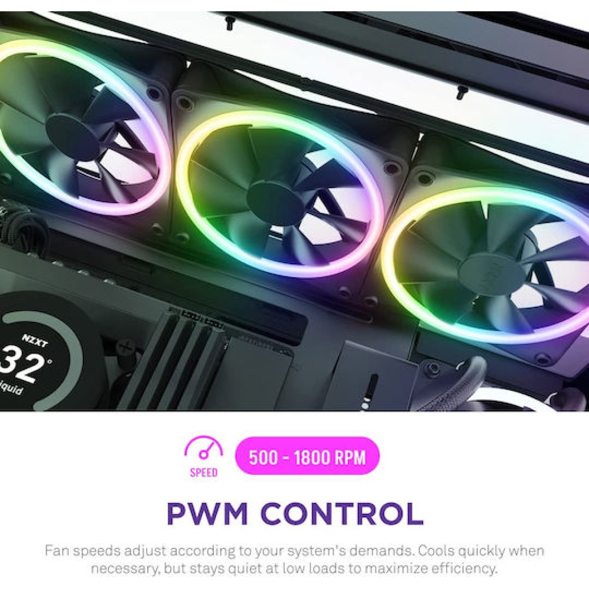 NZXT F120 RGB Duo Case Fan με Σύνδεση 4-Pin PWM 3τμχ
